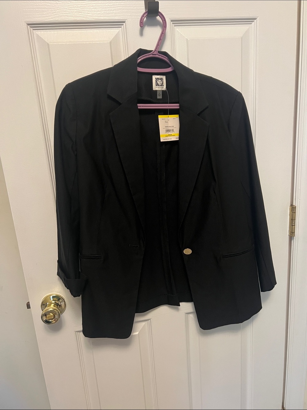 Anne Klein Black Single-Button Blazer
